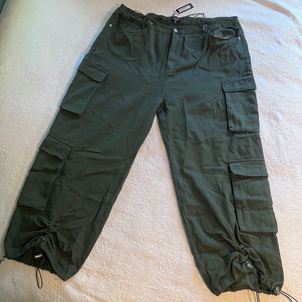 PLT Plus Khaki Toggle Hem Cargo Pants